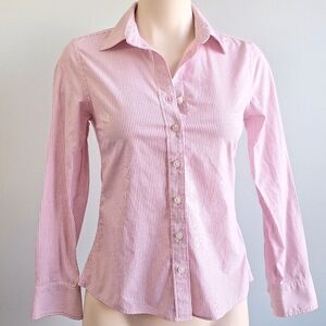 🅱️🅾️G🅾️ Banana Republic Non-iron fitted shirt in red stripes